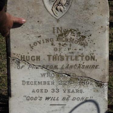 THISTLETON Hugh -1892