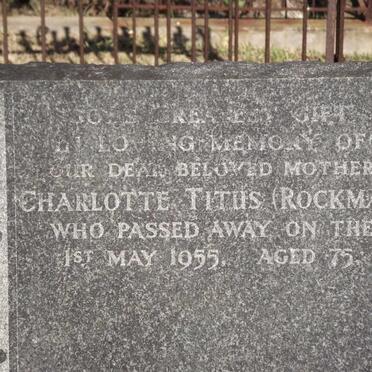 TITUS Charlotte nee ROCKMAN -1955
