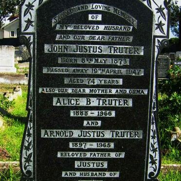 TRUTER John Justus 1873-1947 &amp; Alice B. 1888-1966 :: TRUTER Arnold Justus 1897-1965