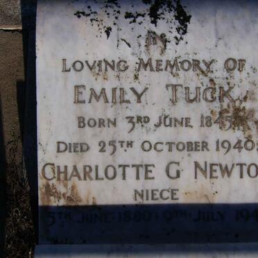 TUCK Emily 1845-1940 :: NEWTON  Charlotte G. 1880-1947