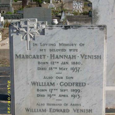 VENISH William Edward -1947 &amp; Margaret Hannah 1880-1937 :: VENISH William Godfred 1899-1913