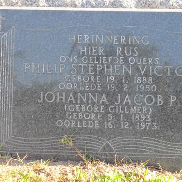 VICTOR Phillip Stephen 1888-1950 &amp; Johanna Jacoba P. GILLMER 1893-1973
