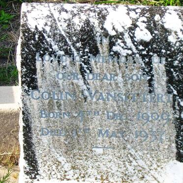 VANSITTERT Colin 1909-1937