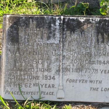 WATSON Matthew C. -1934 &amp; Christina F. 1948