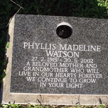 WATSON Phyllis Madeline 1915-2002