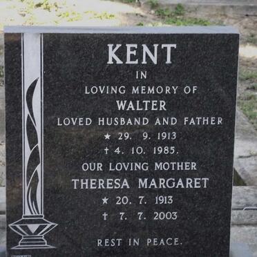 KENT  Walter 1913-1985 &amp; Theresa Margaret 1913-2003