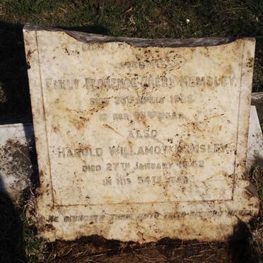 KEMSLEY Emily Florence Frere -1923 :: KEMSLEY Harold Willlamot -1942