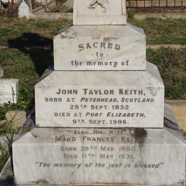 KEITH John Taylor 1852-1906 &amp; Maud Frances 1860-1931