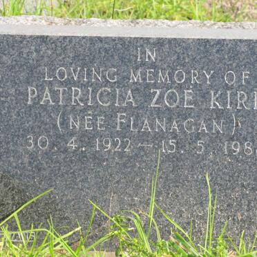 KIRK Patricia Zoë nee FLANAGAN 1922-1988