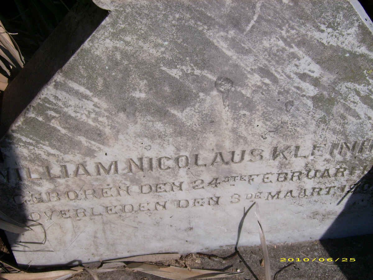 KLEINHANS William Nicolaus 1894-1903