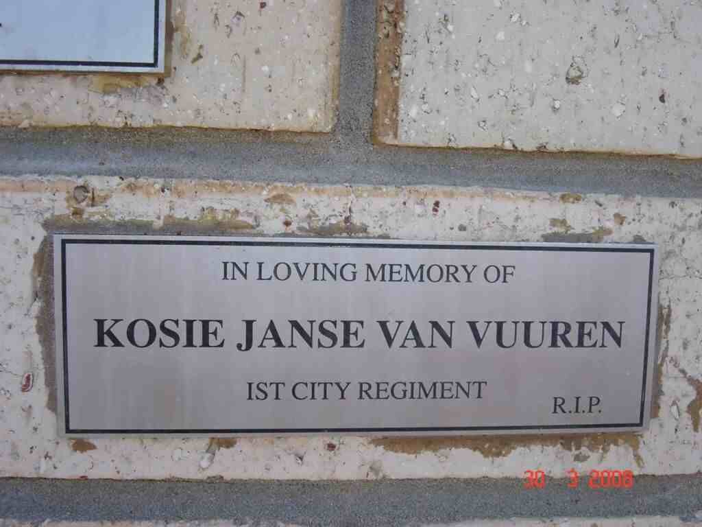 VUUREN Kosie, Jansen van