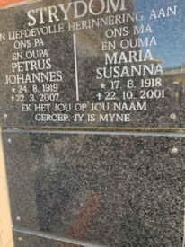 STRYDOM Petrus Johannes 1919-2007 &amp; Maria Susanna 1918-2001