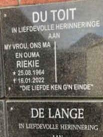 TOIT Riekie, du 1964-2022