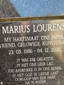 LOURENS Marius 1956-2020 
