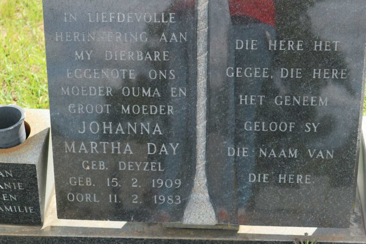 DAY Johanna Martha nee DEYZEL 1909-1983