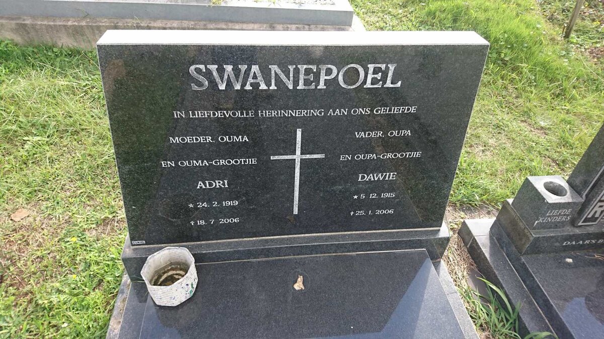 SWANEPOEL Dawie 1915-2006 &amp; Adri 1919-2006
