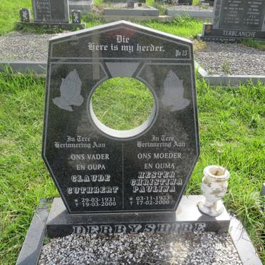 DERBYSHIRE Claude Cuthbert 1931-2000 &amp; Hester Christina Paulina 1933-2000