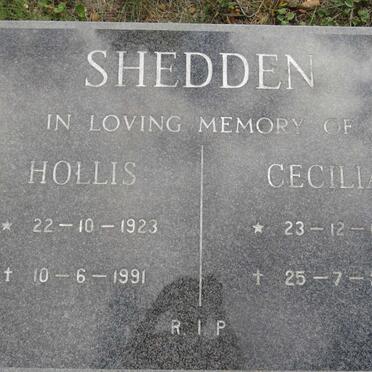 SHEDDEN Hollis 1923-1991 &amp; Cecilia 1925-2004