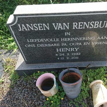 RENSBURG Henry, Jansen van 1942-2011
