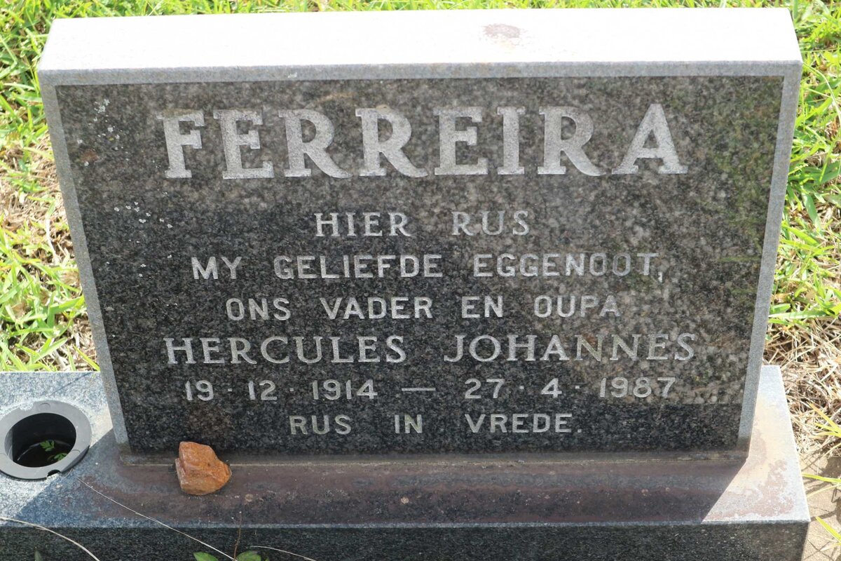 FERREIRA Hercules Johannes 1914-1987