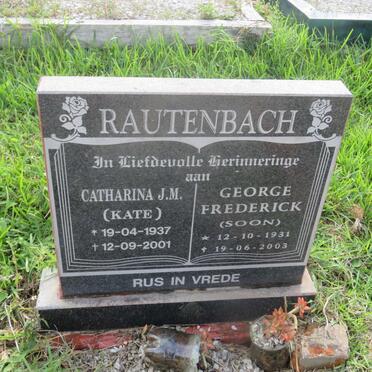 RAUTENBACH George Frederick 1931-2003 &amp; Catharina J.M. 1937-2001
