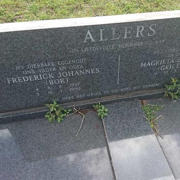ALLERS Frederick Johannes 1937-1990 &amp; Magrieta Elizabeth 1940