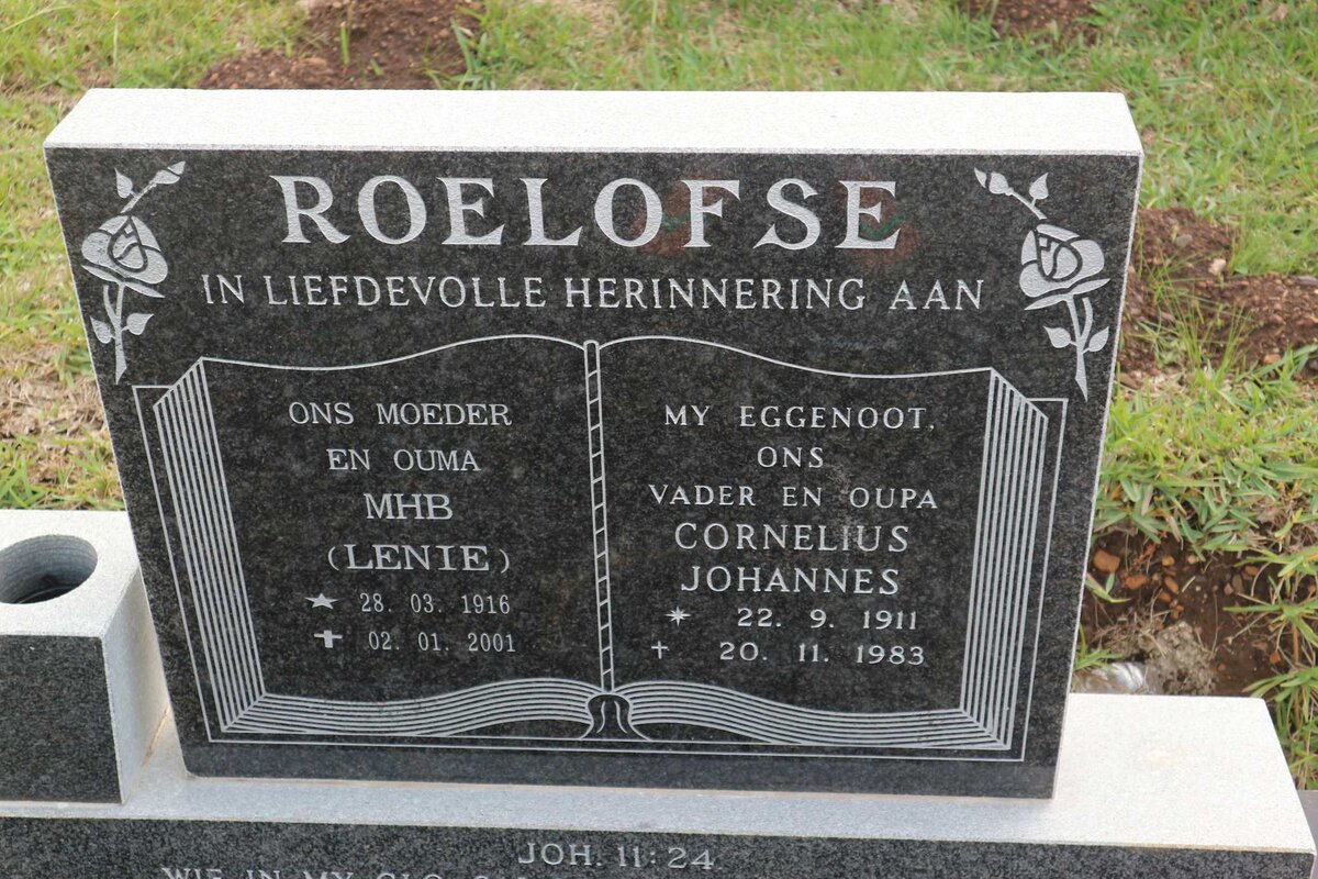 ROELOFSE Cornelius Johannes 1911-1983 &amp; M.H.B. 1916-2001