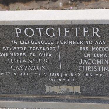 POTGIETER Johannes Casparus 1913-1976 &amp; Jacomina Christina 1915-2000