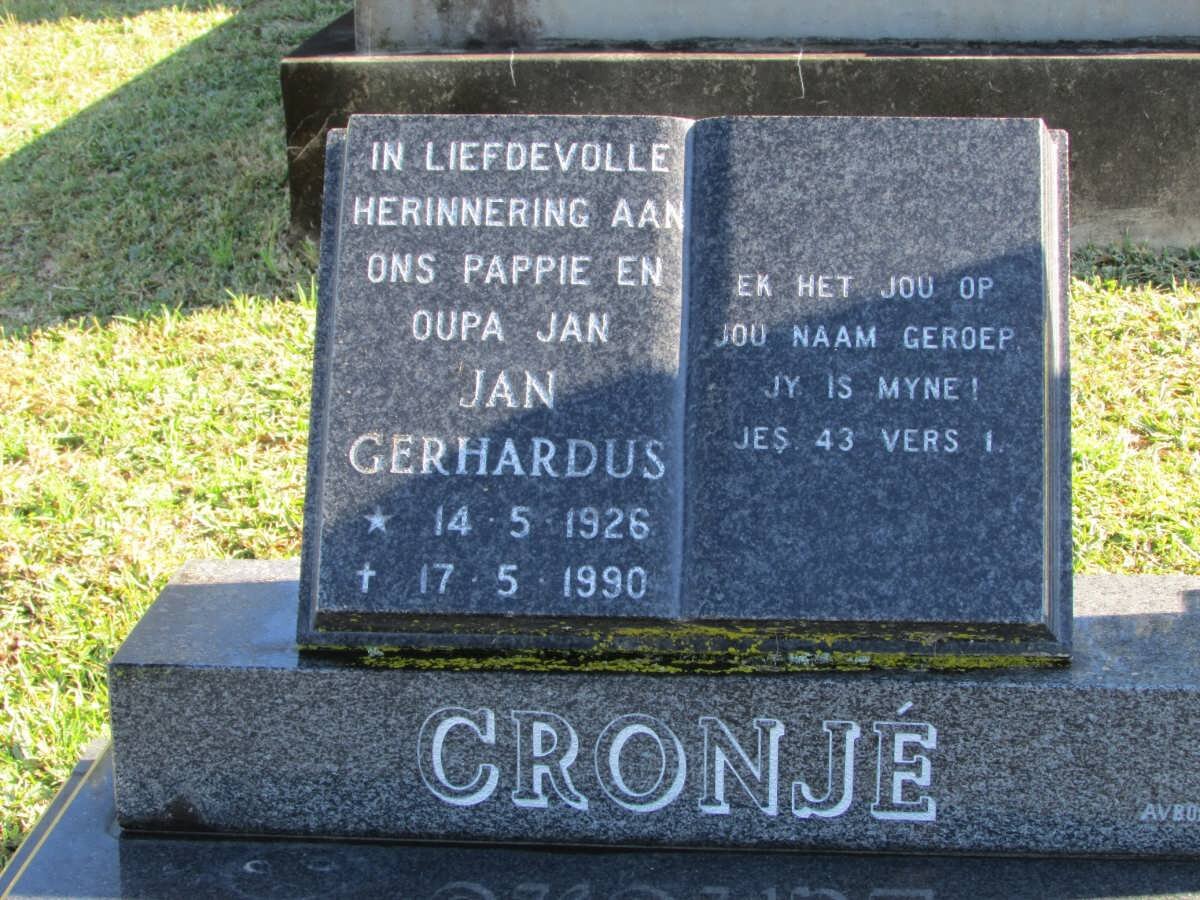 CRONJE Jan Gerhardus 1926-1990