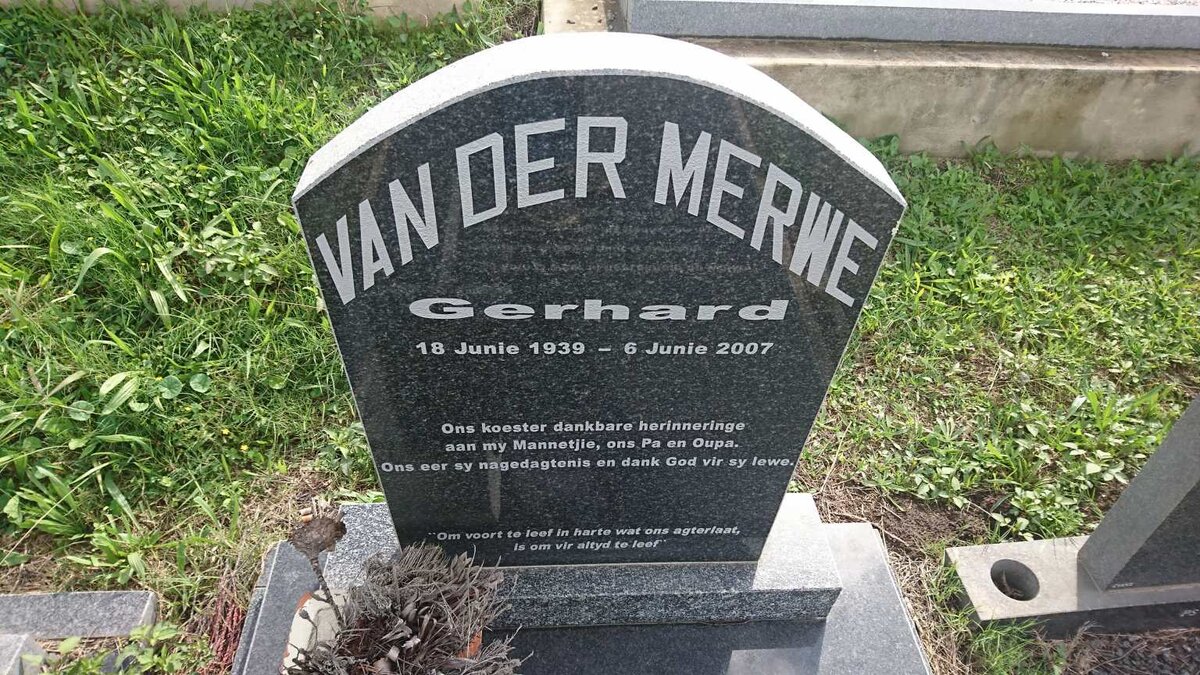 MERWE Gerhard, van der 1939-2007