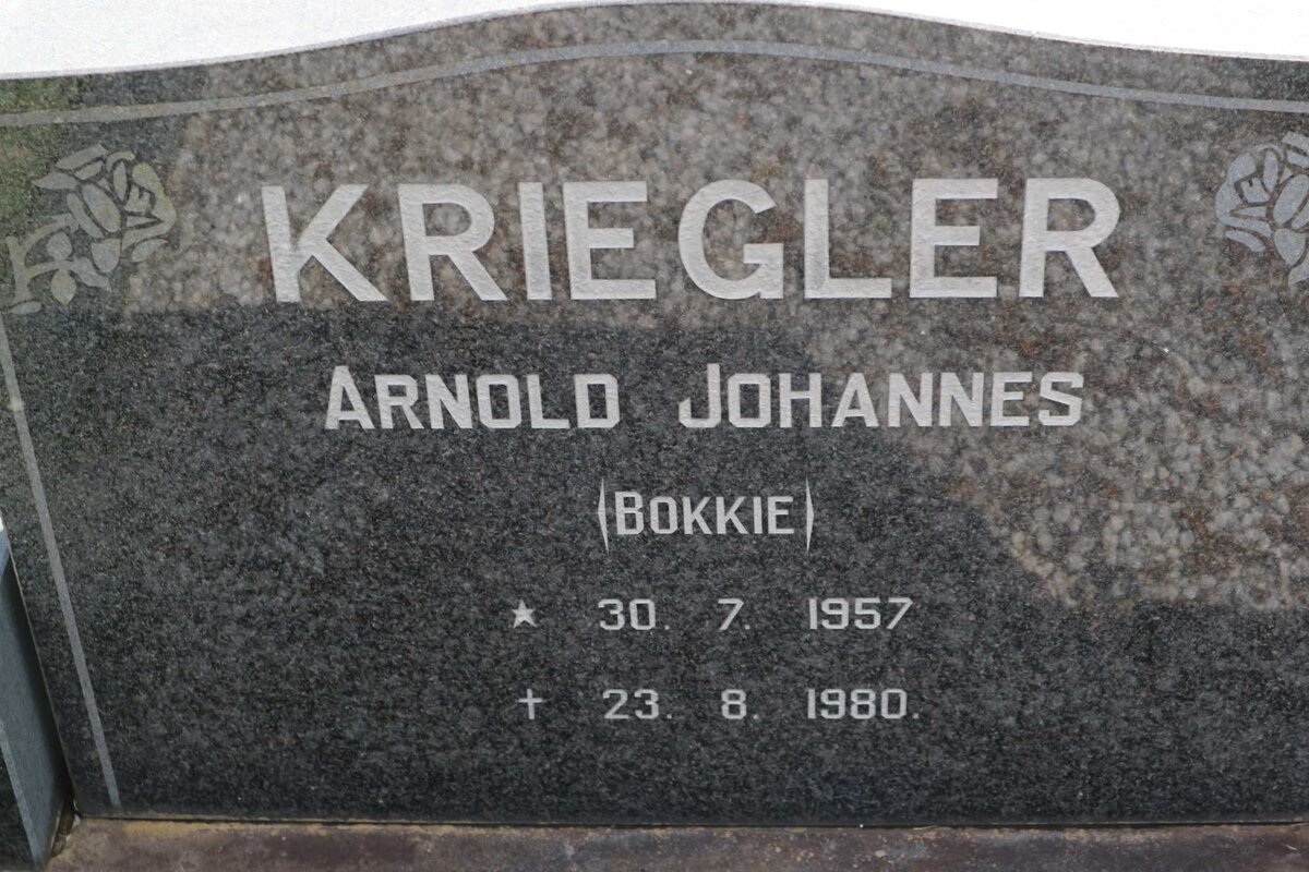 KRIEGLER Arnold Johannes 1957-1980