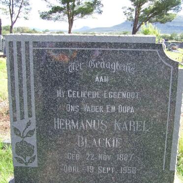 BLACKIE Hermanus Karel 1887-1958
