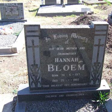 BLOEM Hannah 1917-1992