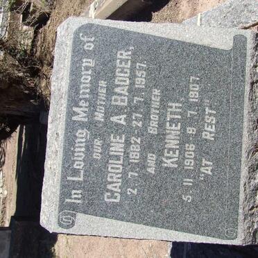 BADGER Caroline A. 1882-1957 :: BADGER Kenneth 1906-1907