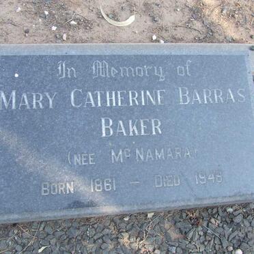 BAKER Mary Catherine Barras nee McNAMARA 1861-1946