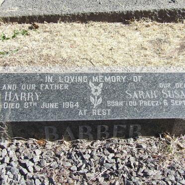 BARBER Claude Harry 1885-1964 &amp; Sarah Susanna Carolina DU PREEZ 1912-1979