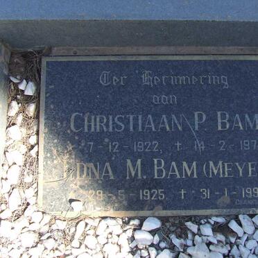 BAM Christiaan P. 1922-1979 &amp; Edna M. MEYER 1925 1997
