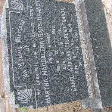 BRANDT Carel Adriaan -1980 &amp; Martha Magdalena BRIDER 1893-1948