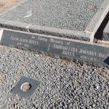 BOYES Frank Dixon 1878-1960 &amp; Andronettha Johanna 1878- 1975