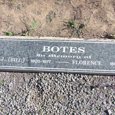BOTES W.J. 1900-1977 &amp; Florence 1898-1950