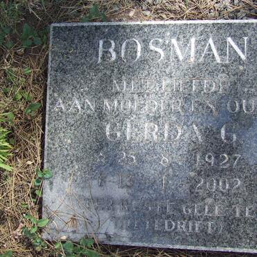 BOSMAN Willem Jacobus 1930-1971 &amp; Gerda G. 1927-2002