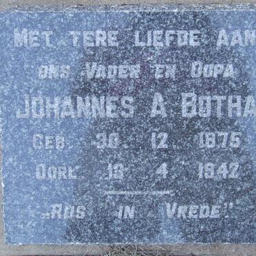 BOTHA Johannes A. 1875-1942