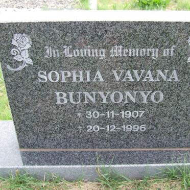 BUNYONYO Sophia Vavana 1907-1996