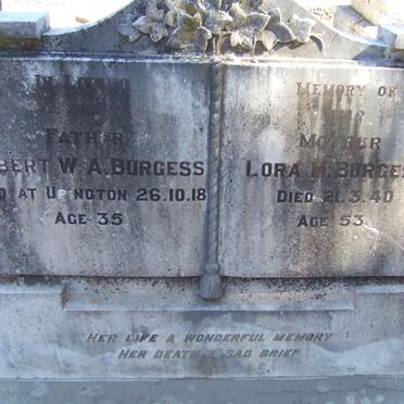 BURGESS Albert W. A. -1918 &amp; Lora M. -1940