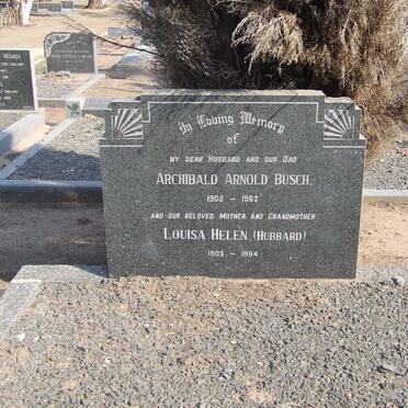 BUSCH Archibald Arnold 1905-1962 &amp; Louisa Helen  HUBBARD 1905-1984