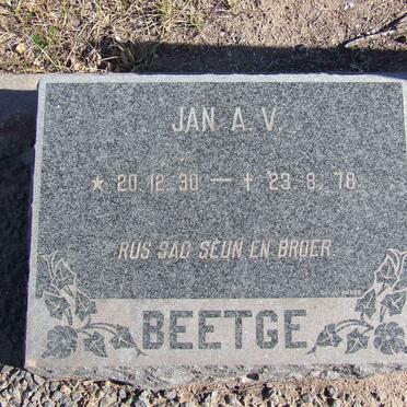BEETGE Jan A.V. 1930-1978