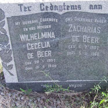 BEER Zacharias, de 1902-1960 &amp; Wilhelmina Cecelia 1907-1958