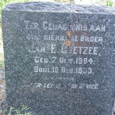 COETZEE Jan E. 1904-1933