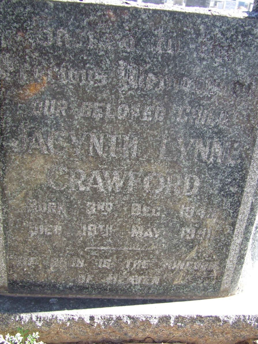 CRAWFORD Jagynth Lynne 1949-1951