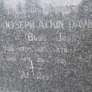 DAVIES Joseph Atkin 1876-1951 &amp; Agnes Hilda FILMER 1883-1978